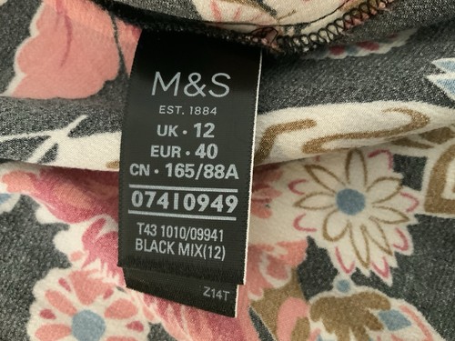 Alexa Chung X M&S Collab Oriental Floral Blouse Shirt Black Pink Uk 12 VGC - Picture 11 of 17