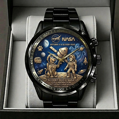 Scooby-Doo x NASA Artemis II Black Stainless Steel Watch HT17726
