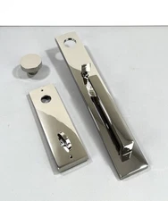 Baldwin EESANxCONCQE055 Santa Cruz Keyed Entry Handleset w/ Knob - Polished Nick