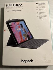 Logitech Slim Folio Case Integrated Bluetooth Keyboard iPad 7th  8th Generation