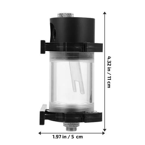 Water Cooler Tank Acrylic Cylinder Reservoir for Computer Cooling - Afbeelding 8 van 12