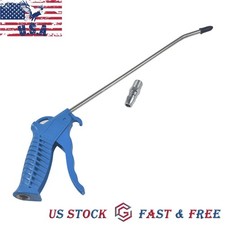 13" Long Offset tip Angle Nozzle Air Blow Gun with Pistol Grip Brass Pistol Blue