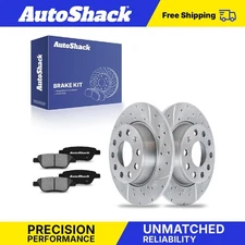 Rear Drilled Slotted Brake Rotors Ceramic Pads for VW Jetta Passat Golf V6