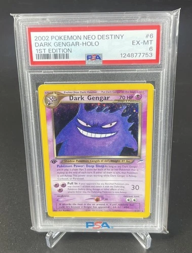 2002 POKEMON NEO DESTINY 1ST ED #6 DARK GENGAR-HOLO PSA 6