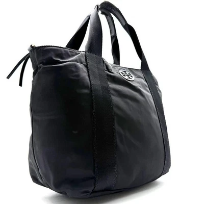 TORY BURCH Tote Cabas En Nylon Avec Logo Pour Femme Noir Authentique - Photo 1/4