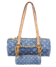 Louis Vuitton Papillon Monogram Denim Shoulder Bag for Women for