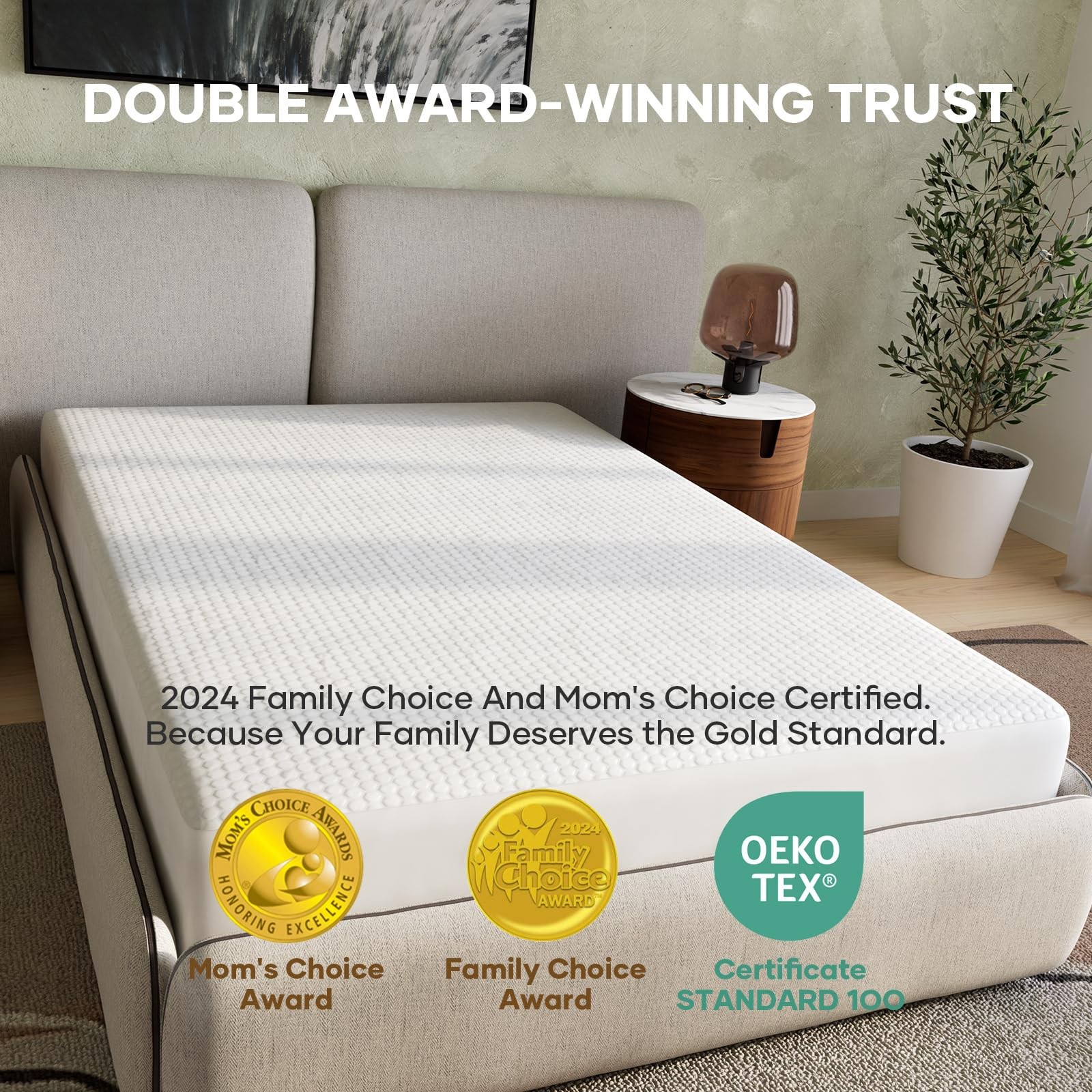 100% Waterproof Mattress Protector, Full Size Mattress Pad, Fits 6"-20" Mattr...