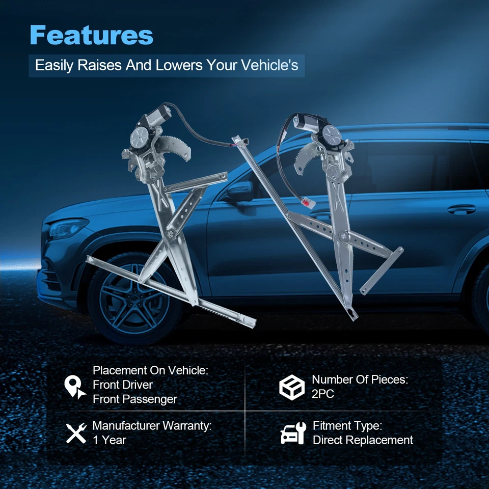适用于本田思域轿跑车 1996 - 2000 双前 LH 右握车窗调节器和电机 — 第 3/4 张图片
