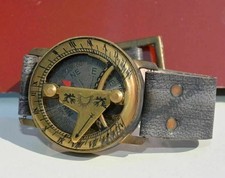 Antique style steampunk wrist brass sundial watch style collectible compass