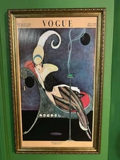 Vintage Vogue Cover July 1914 Framed Wall Art Deco Print on Canvas