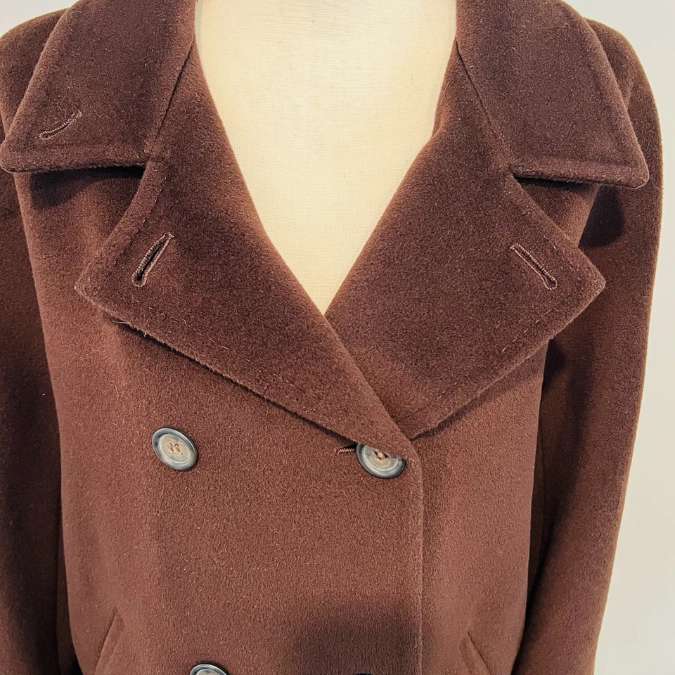 Auténtico Max Mara - Chaquetón Marrón Para Mujer Doble Pecho Talla 10 Foto 4 de 4