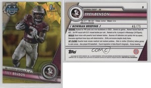 2023 Bowman U Chrome Sapphire Edition Yellow /75 Trey Benson #5