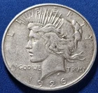 A 1926-D Peace Dollar 90% Silver $1 Dollar.  Nice High Grade