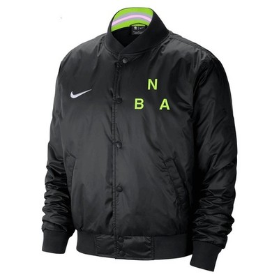 Nike Herren Team 31 Courtside Bomberjacke / Schwarz Grün / UVP 125£