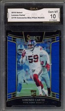 2018 Panini Select LORENZO CARTER #15 RC Rookie Concourse Blue Prizm /175 GMA 10