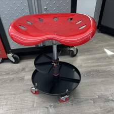 Heavy-Duty Rolling Creeper seatPneumatic Mechanic Stool w/Adj Height & Tool Tray