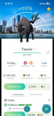 Shiny Tauros Paldea (Blaze) BG Chicago | Tr-de Registered or not | Tr-de Go 