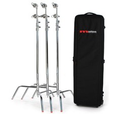 Matthews Trio C Traveler Kit, 3x C Stand with Gobo Arms  Heads and Rolling Ki