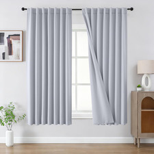 CUCRAF Blackout Curtains 54 Inches 52"W x 54"L Pack of 2 , Greyish White