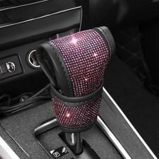 Bling Auto Gear Shift Knob Cover, Car Knob Gear Stick Protector, Sparkly Pink