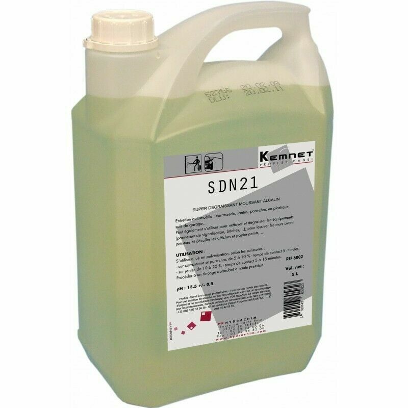 Dégraissant alcalin concentré SDN 21 bidon 5L nettoyant huiles suies