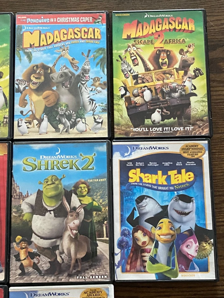 DreamWorks DVD Lot of 10-The Penguins, Shrke, Antz, Kung Fu Panda, Madagascar.. Foto 3 de 4