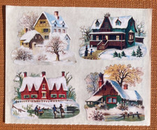 Gifted Line John Grossman Stickers House Christmas Winter Snow 2 SHEETS 8 HOUSES