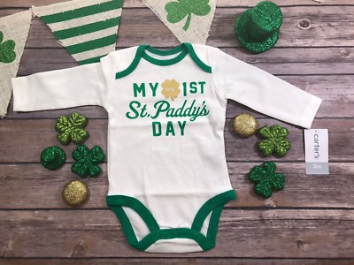 Carters Unisex My First St Patricks Day Bodysuit Gray,