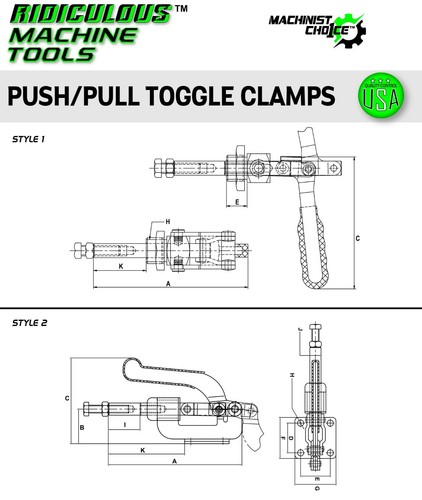 600LB M8 P=1.25 Base Mount Clamp Metric Thread - Secure Fastening Solution - Picture 3 of 7