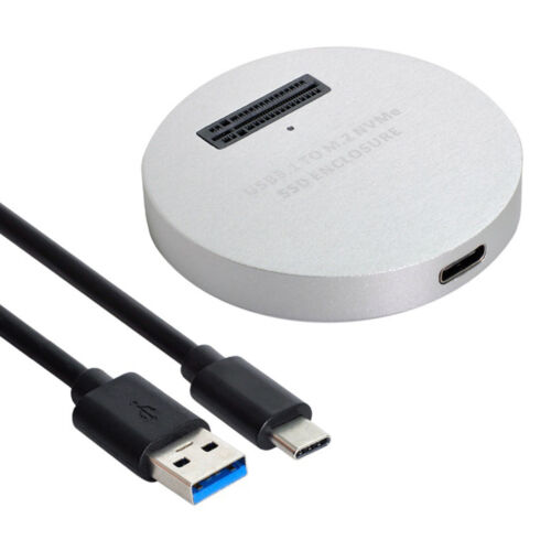 Aluminum USB3.1 to M.2 NVME SSD ENCLOSURE Portable External Reader Converter D - Picture 1 of 25