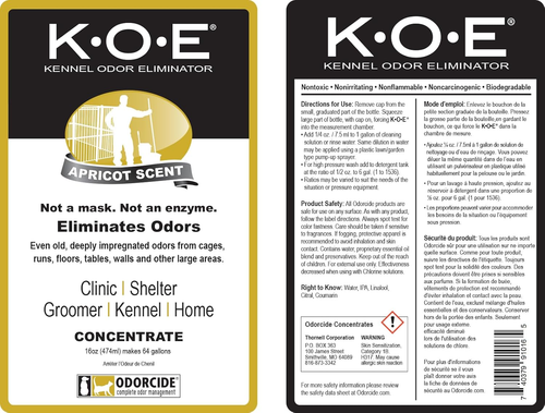 Thornell Odor Eliminator 16Oz Concentrate – K.O.E. Apricot Odor Eliminator for S - Picture 6 of 15