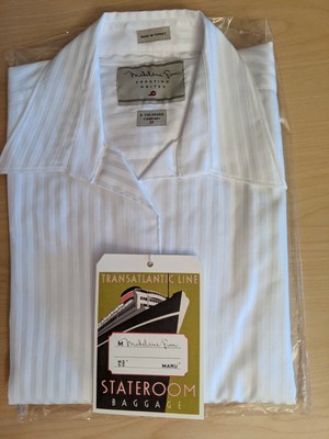 NIP Madeleine Finn Small White button up dress shirt 