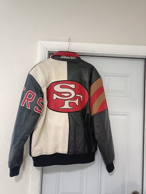Vintage San Francisco 49ERS Genuine Leather Starter Jacket Men’s Size Large 