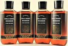 QTY 4 - Bath & Body Works Men's SINGLE BARREL BOURBON 3-1 Hair Body Wash Gel 10z