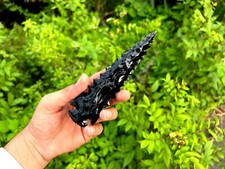6" Black obsidian Large Arrowhead Crystal Healing Hand Crafted Crystal Spearhead