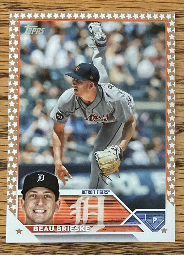 2023 Topps Complete Set Gold Star Parallel Beau Brieske, Detroit Tigers, #184