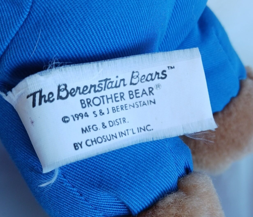 Vintage 1994 Berenstain Bär großer Bruder Teddybär Stofftier Plüschtier 8 Zoll - Bild 8 von 8