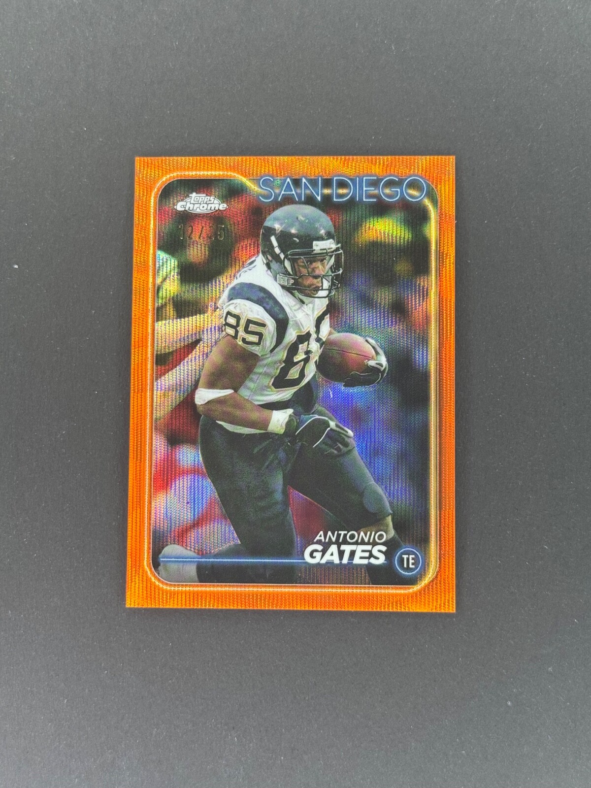2024 Topps Chrome Antonio Gates #173 Orange Wave Refractor /25 Chargers HOF