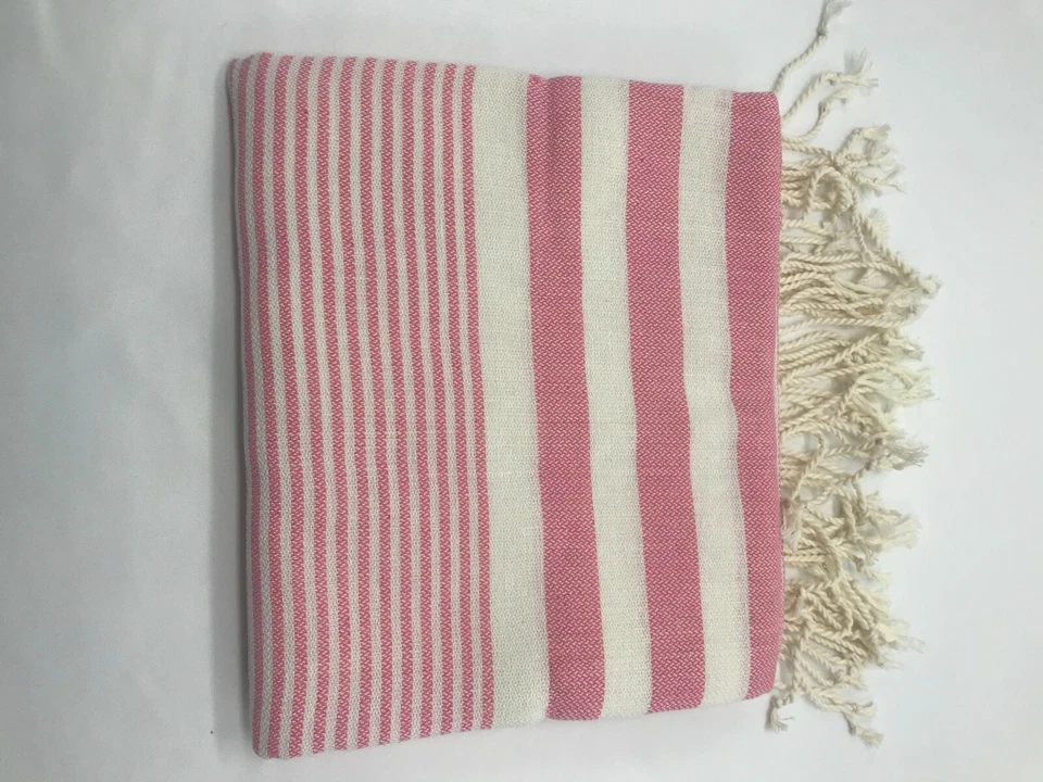 Toalla turca Peshtemal: toalla de playa y baño de secado rápido, manta, spa hammam de algodón Foto 3 de 4