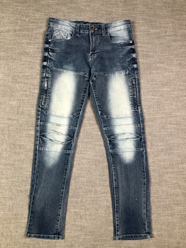 Southpole Jeans Boys 16 Blue Slim Straight Hip Hop Acid Wash 28x27 - Picture 2 of 10