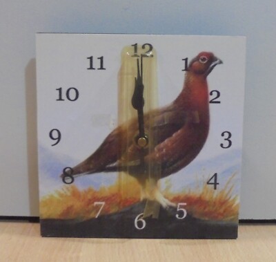 FAMOUS GROUSE SCOTCH WHISKY ADVERTISIGN WOOD PRINTED WALL CLOCK