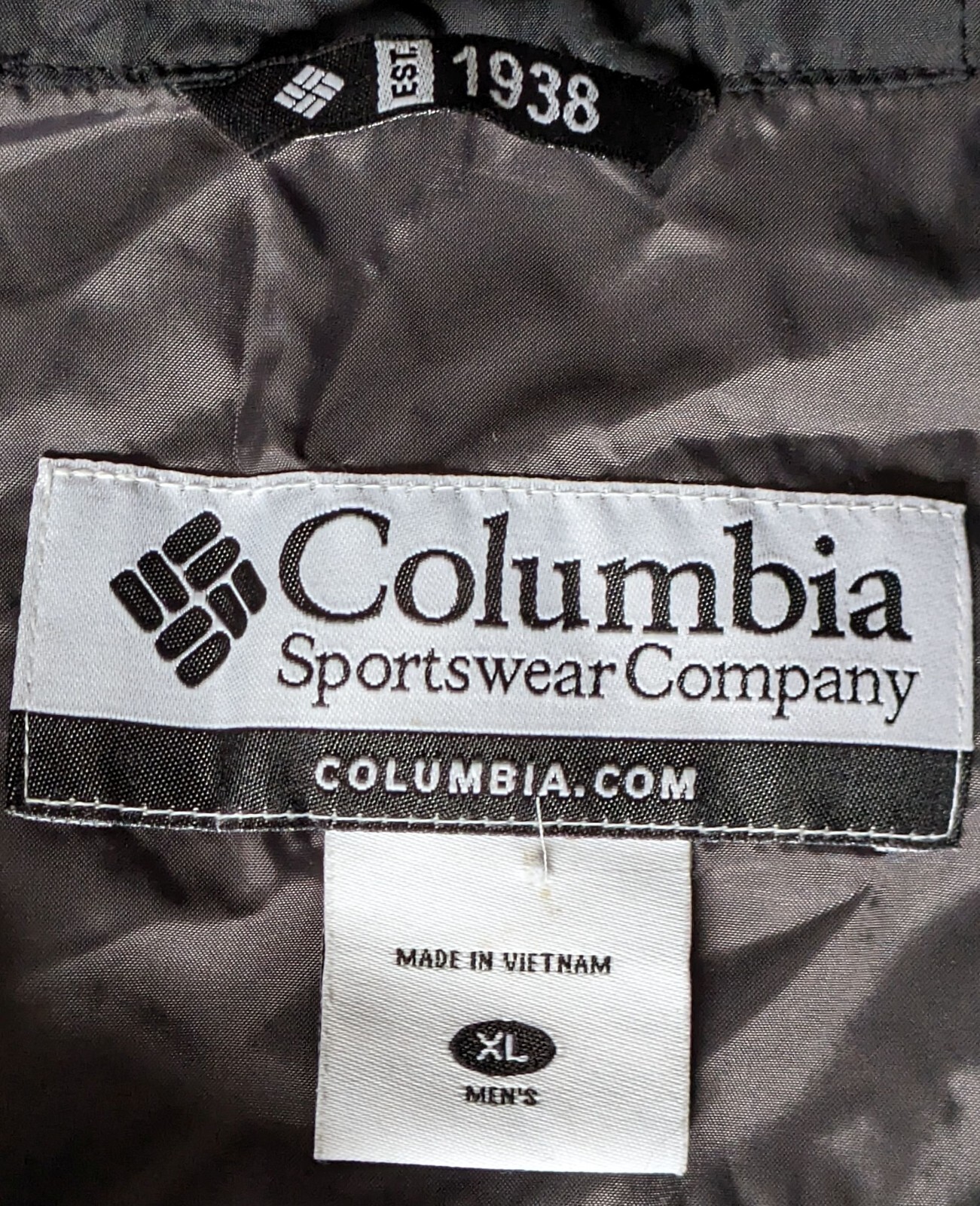 COLUMBIA Sportswear Company Gray Raincoat Hoodie Breathable Full Zip