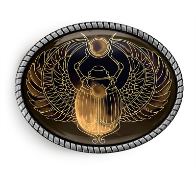 Scarab Belt Buckle - Egyptian Ornate Ancient Beetle Art  display picture 3