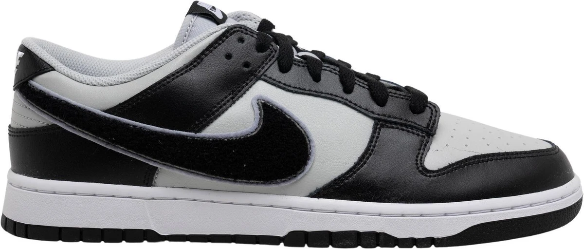 Nike Dunk Low Chenille Swoosh - Black Grey Fog for Sale