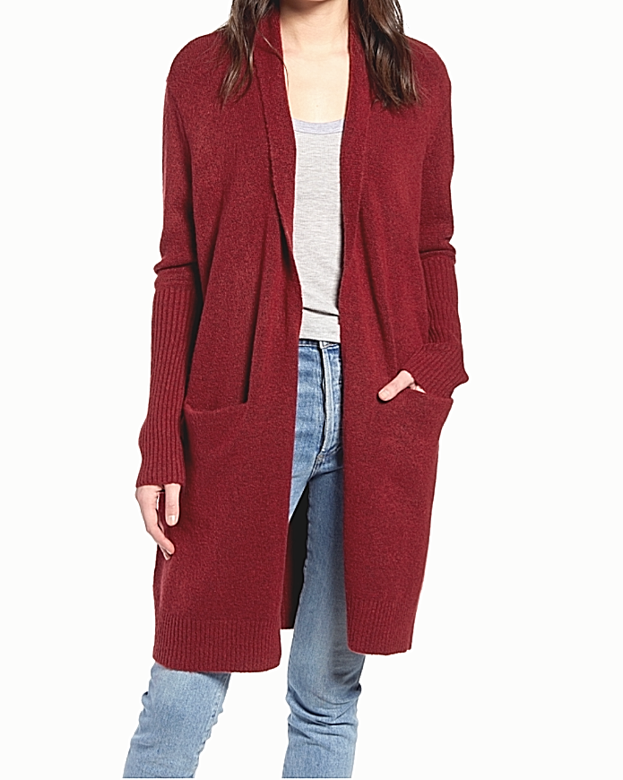 WOMENS M TREASURE & BOND RIB KNIT FRONT POCKET HIGH RIBBED CUFF