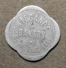 C623 Rushville Ill Wiegand's Bakery GF 5c Loaf Of Bread