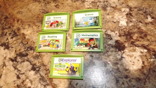 Lot of 5 Leap Frog Leapster Explorer Leap Pad Learning Game Cartridges Only