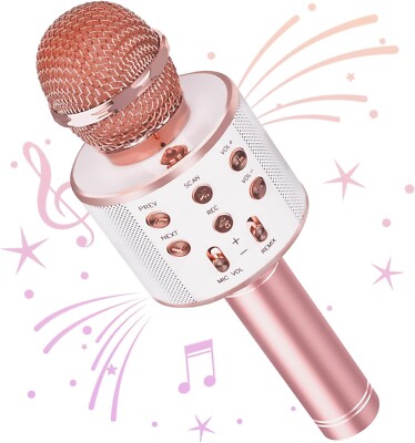 Wowstar Funkmikrofon, Karaoke Bluetooth Mikrofon für Kinder Erwachsene, Porta