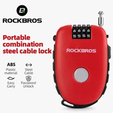 ROCKBROS Bike Steel Cable Lock Telescopic Combination Anti-theft Password Lock