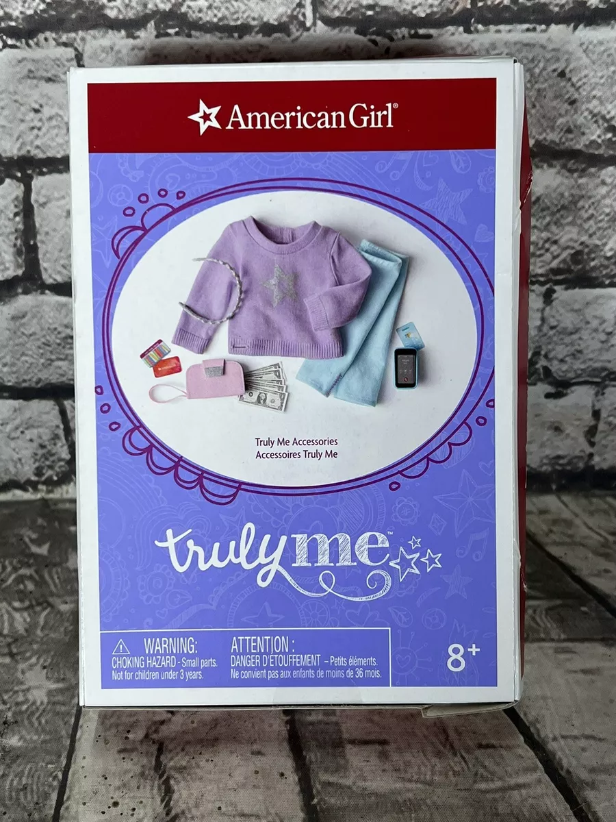 American Girl Doll Truly Me Accessories Set Sweater Leggings Phone Library Card